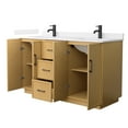thumbnail image 2 of Elan TK 60" Light Oak Double Vanity & White Cultured Marble Top & Black Trim, 2 of 5