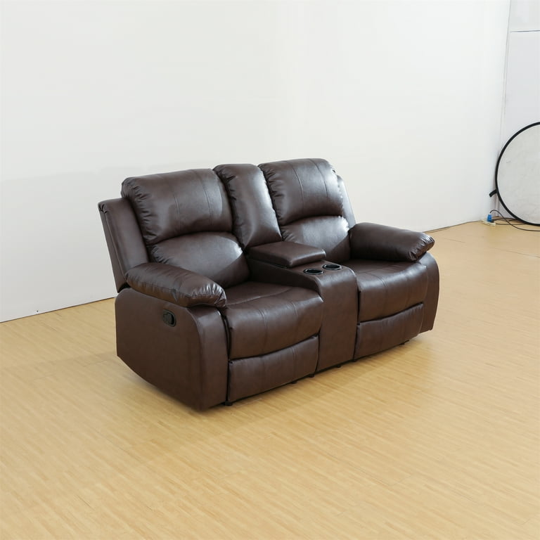 Classic oversize and overstuffed 2 seat bonded leather double recliner loveseat hotsell