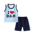 thumbnail image 2 of SGFCWSX Boys 2 Piece Outfits Summer Print Sleeveless Tank Top Elastic Waist Shorts Casual Set for Kids Blue Size 6, 2 of 9