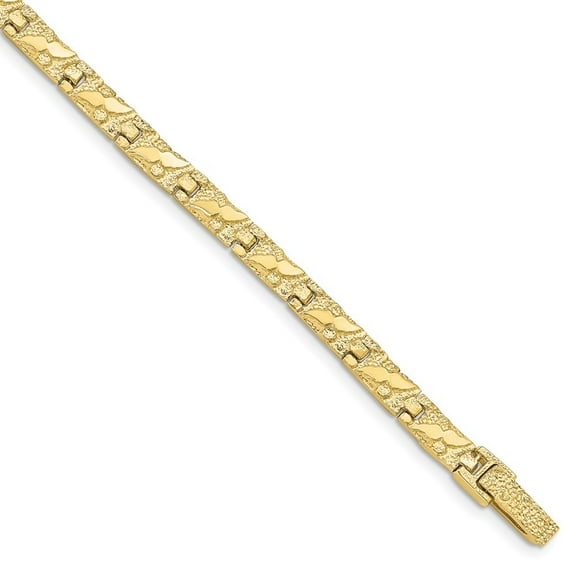 Auriga 10K Yellow Gold 6.0mm Nugget Bracelet 8 inch for Men