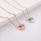 thumbnail image 1 of Collar con colgante de doble círculo de 2 piezas, joyería con números romanos, regalo, juego de 2 piezas - plata, oro rosa, 1 of 5