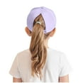 thumbnail image 5 of KPOPLK Girls Glitter Baseball Cap Kids Adjustable Ponytail Hat Toddler Summer Mesh Trucker Hats(2-8 Years,Purple), 5 of 6