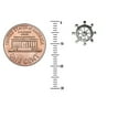 thumbnail image 3 of Sterling Silver Small Nautical Ship Wheel Stud Earrings 11mm, 3 of 5