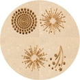 thumbnail image 1 of Ahgly Company Indoor Round Patterned Brown Sand Brown Area Rugs, 5' Round, 1 of 6