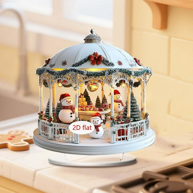 Acrylic Christmas Tree Ornament 2D Desktop Holiday Decoration for Home Office Festive Tabletop Decor with Stand and Base