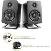 Kanto ORAMB Powered Reference Bluetooth Desktop Speakers - Black Pair with Kanto S2 Angled Desktop Speaker Stands for Small Speakers - Black Pair (2023)