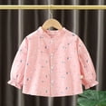 thumbnail image 2 of zbxnLI Toddler Baby Girls Shirts Floral Cute Button down Shirt for Little Girls Long Sleeve Spring Fall Tops, 2 of 3
