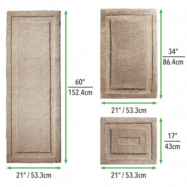 MAYSHINE Bathroom Rug Toilet Sets and Toilet Lid Cover, Extra Soft and  Absorbent Water Microfiber Mat, Beige 32 x 20/20 x 20 U-Shaped + 18 x  21 Standard Toilet Lid Cover, 2