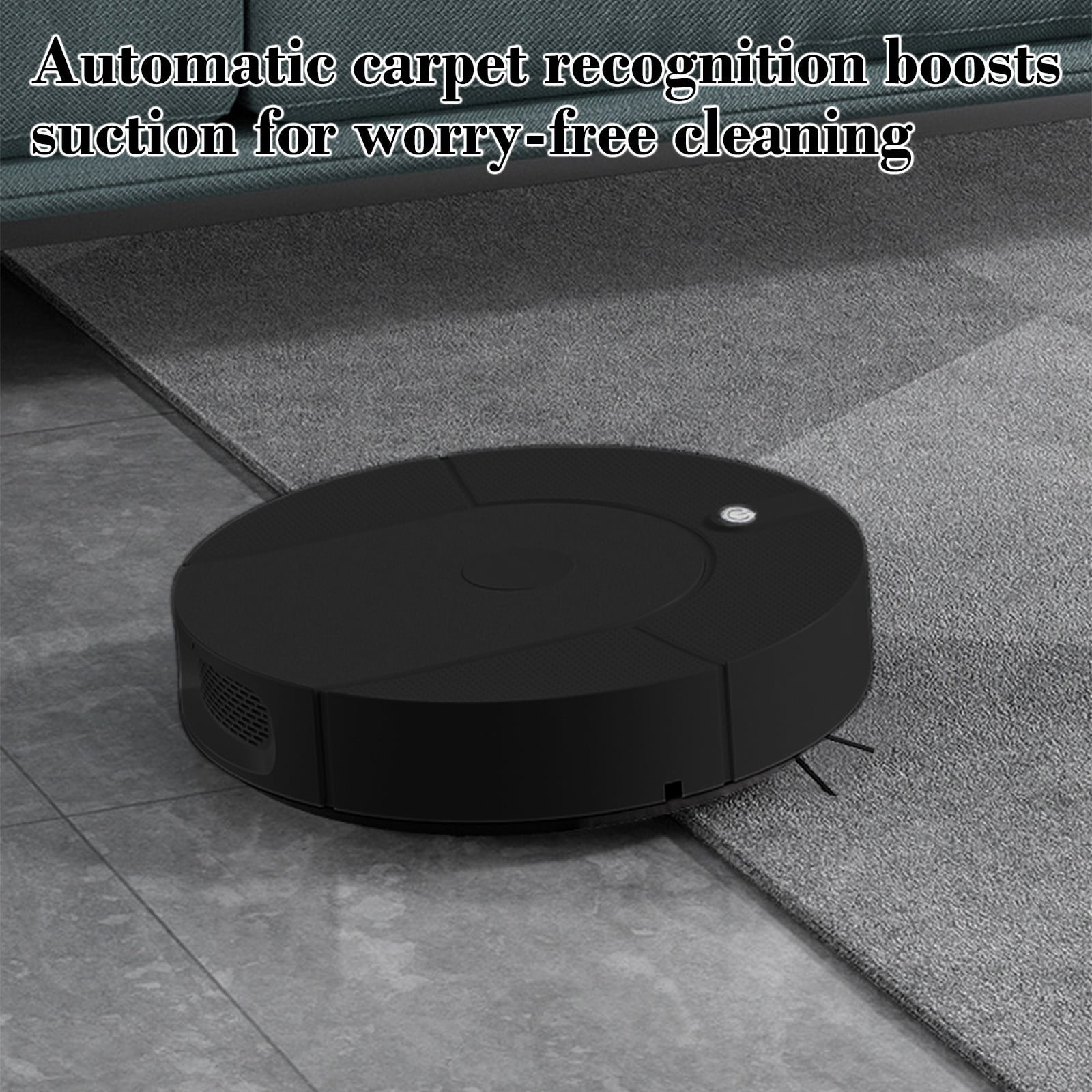 Automatic Self-Cleaning Robot Vacuum and Mop Combo for Hardwood Floors, 2-in-1 Sweeping and Mopping, Wireless, Slim, Ideal for Pet Hair and Corners, White and Black