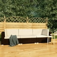 thumbnail image 1 of vidaXL 3 Piece Garden Sofa Set with Cushions Poly Rattan Brown, 1 of 11