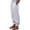 White, variant on Seductiva Women's Casual Pants Women's Cotton Linen Pants Summer Lightweight Elastic Waist Palazzo Harem Pants Baggy Trousers with Pockets Women's Original Shorts 1PC
