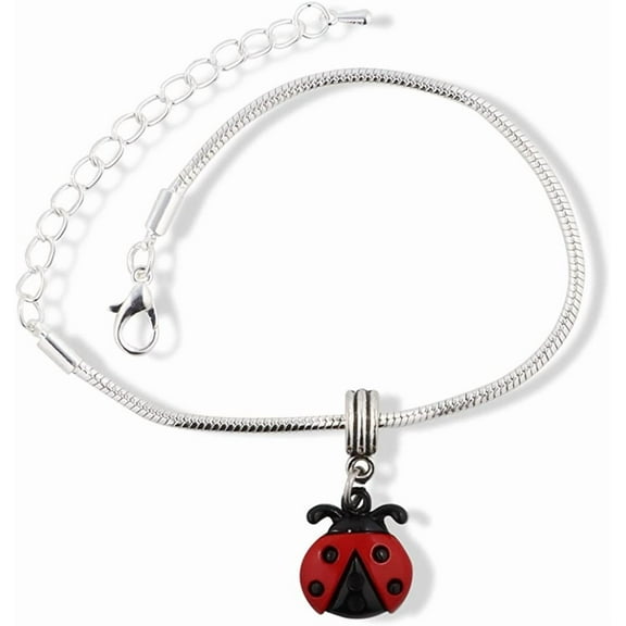 EPJ Ladybug Bracelet | Stainless Steel Snake Chain Charm Bracelet