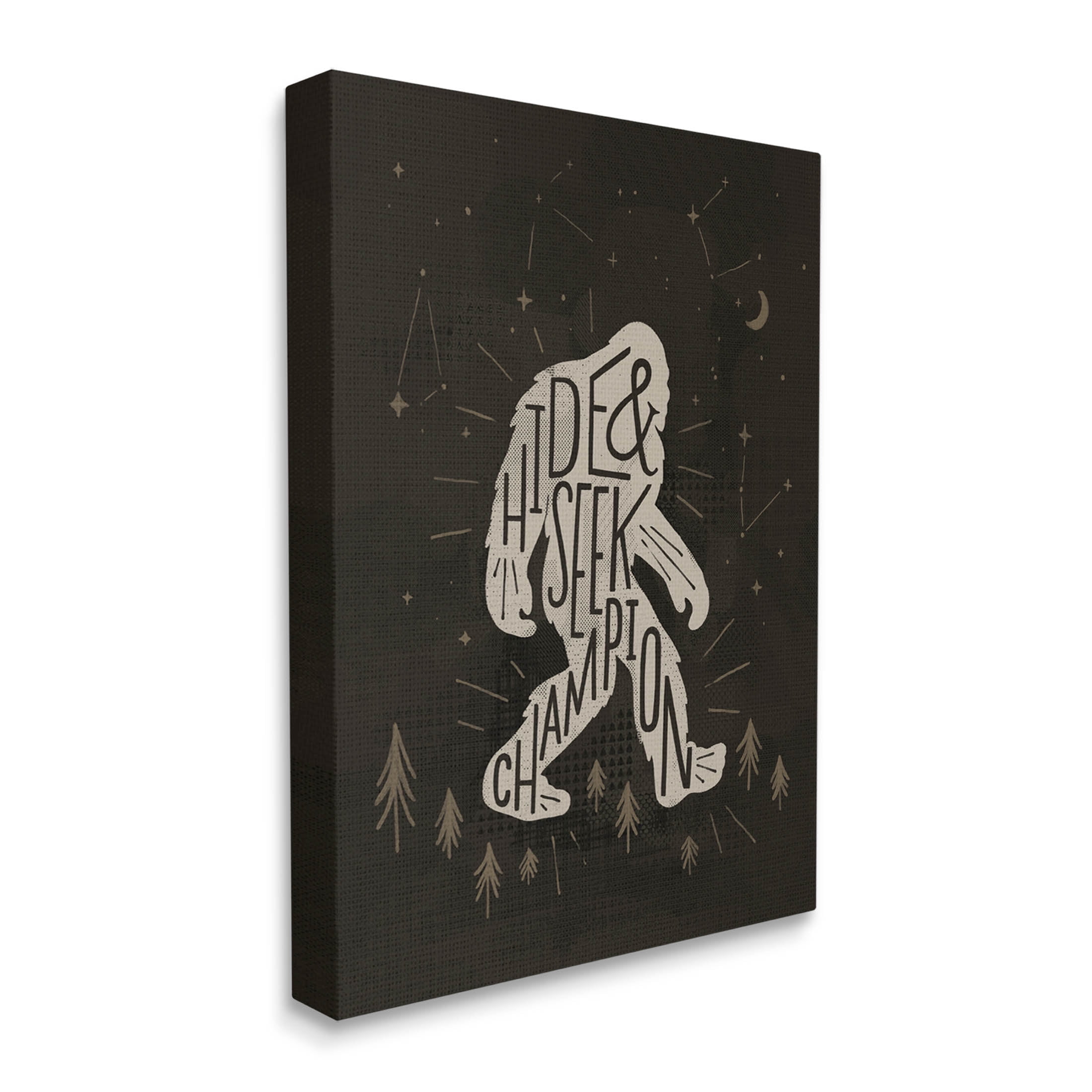 Hide & Seek Champion Bigfoot Yeti Fairy Tales & Fantasy Graphic Art Gallery Wrapped Canvas Print Wall Art