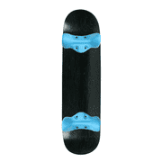 Softrucks Skateboard Indoor Practice Complete 7.75" Blue Trucks, Stained Black