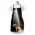 thumbnail image 3 of Nature Apron, Sunbeams to a Natural Cave into a Hole Rock Formations Outdoorsy Hiking Photo, Unisex Kitchen Bib with Adjustable Neck for Cooking Gardening, Adult Size, Brown and Beige, by Ambesonne, 3 of 4
