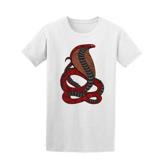 Bright Red Cobra T-Shirt Men -Image by Shutterstock, Male Medium