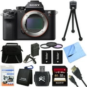 Angle View: Sony a7R II Full-frame Mirrorless Interchangeable Lens 42.4MP Camera Body 32GB Bundle includes a7R II Full-frame Camera Body, Screen Protectors, Gadget Bag, 32GB SDHC Memory Card, Memory Card Wallet,
