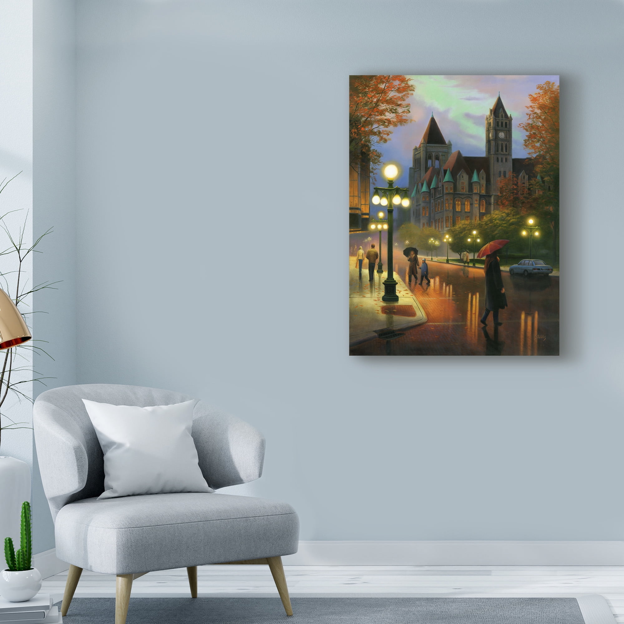 Trademark Fine Art 'Rainy Twilight' Canvas Art by Leo Stans