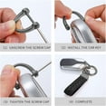 thumbnail image 3 of HAHDAXIA Genuine Leather Car Keychain with 2 Key Rings,Car Fob Key Keychain Holder with Anti-Lost D-Ring for Men Women, 3 of 6