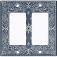 thumbnail image 6 of Metal Light Switch Plate Cover Gray Floral Bandana Paisley Tile Pattern TIL059, 6 of 13
