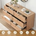 thumbnail image 4 of Barara King Rattan Double Dresser with 6 Drawers and Vintage Style for Bedroom Storage, Modern Chest of Drawers, Vintage, 4 of 8