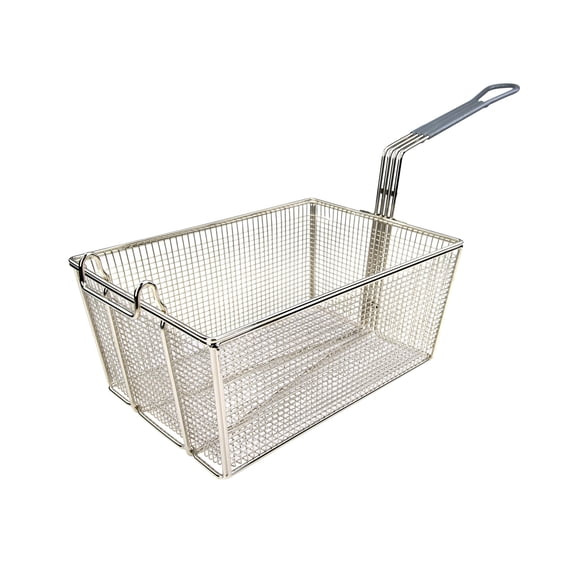 Winco FB-35, 13.25-Inch Stainless Steel Fry Basket, Coated Handle, Green, NSF