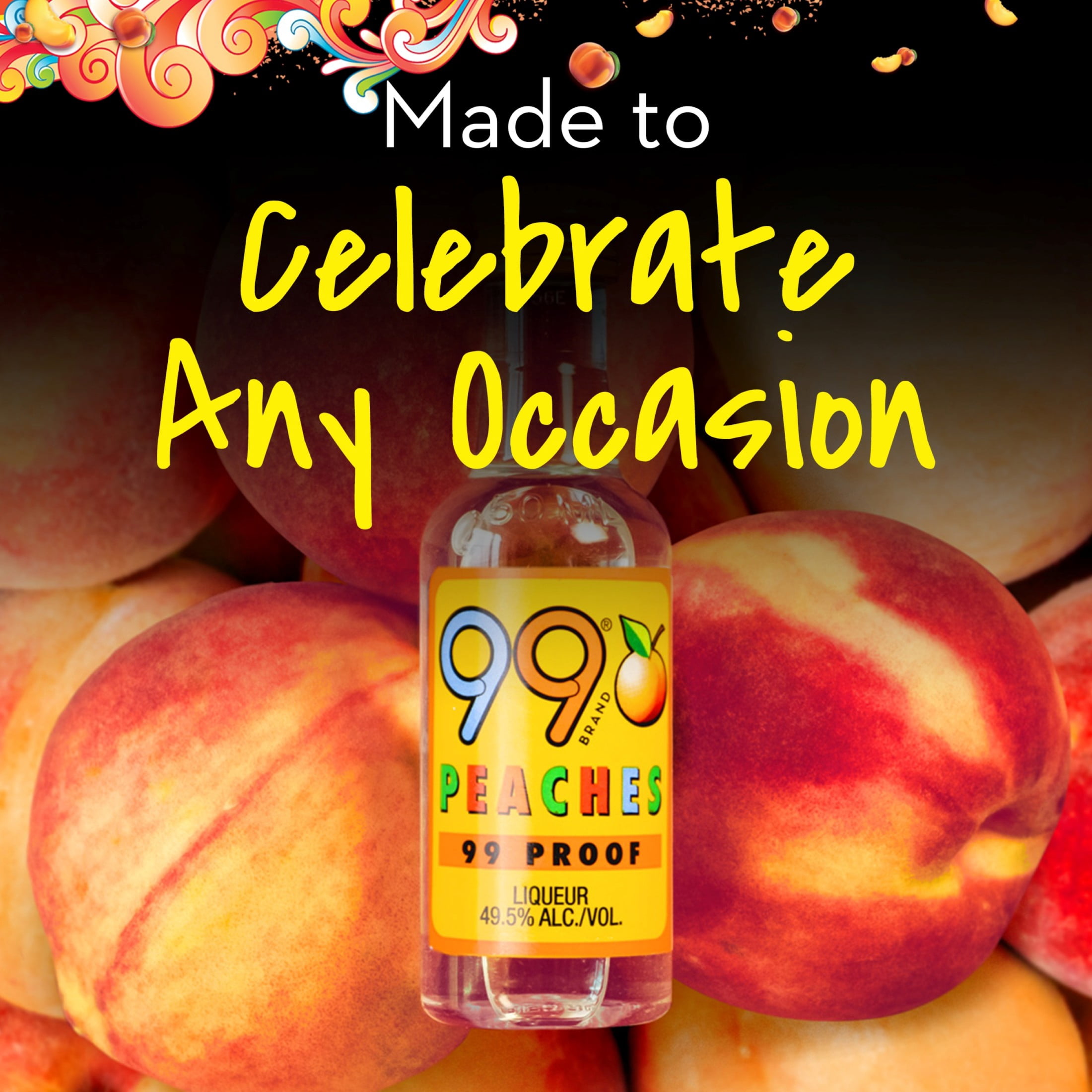 99 Brand Peach Liqueur, 50ml Liquor, 49.5% Alcohol - Walmart.com