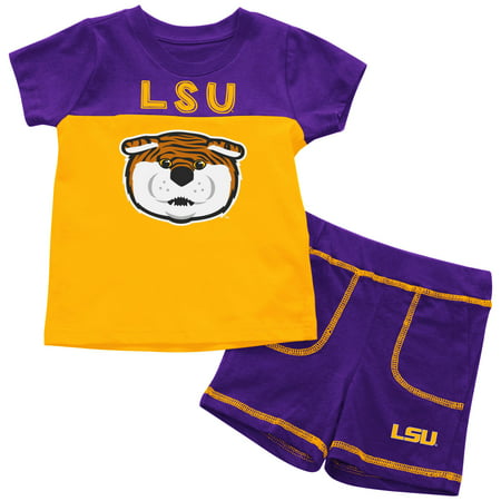 LSU Tigers Louisiana State Infant T-Shirt and Shorts Boy's 2-Pc Set