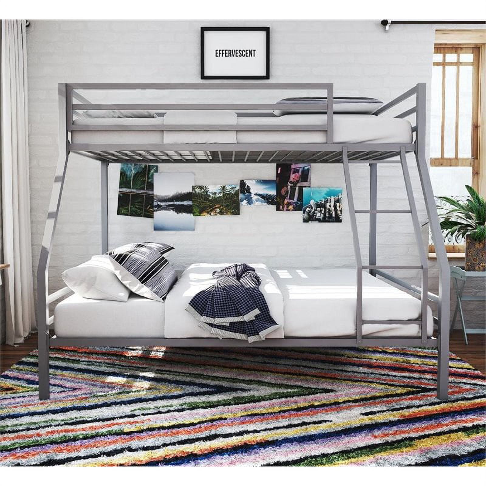 Novogratz Maxwell Twin Over Full Metal Bunk Bed with Ladder and