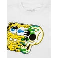 thumbnail image 2 of Tee Luv Men's SpongeBob SquarePants Cartoon Skull White Shirt (L), 2 of 6