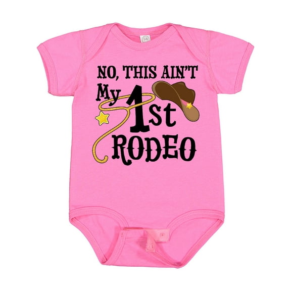 Inktastic No, This Ain't My 1st Rodeo Cowboy Hat and Lasso Boys or Girls Baby Bodysuit