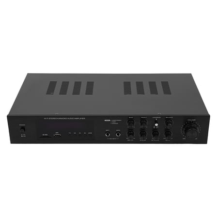 600W Stereo Receivers Home Audio Amplifier, Bluetooth Audio Amplifier with 5.1 Channel, SD/USB/RCA/AUX/5.0 Bluetooth/MP3, 2 Mic Inputs Commercial Power Amplifiers for Homes, Cafes, Business Meetings