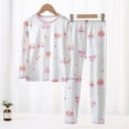 thumbnail image 2 of CAUYDY 10 11 12 13 14 Years Tween Girl Sleepers Child Pajamas Long Sleeve Shirt Pants 2PCS Clothes Set Kids Girls Fall Winter Outfits Sizes 13-14 Years,White, 2 of 8
