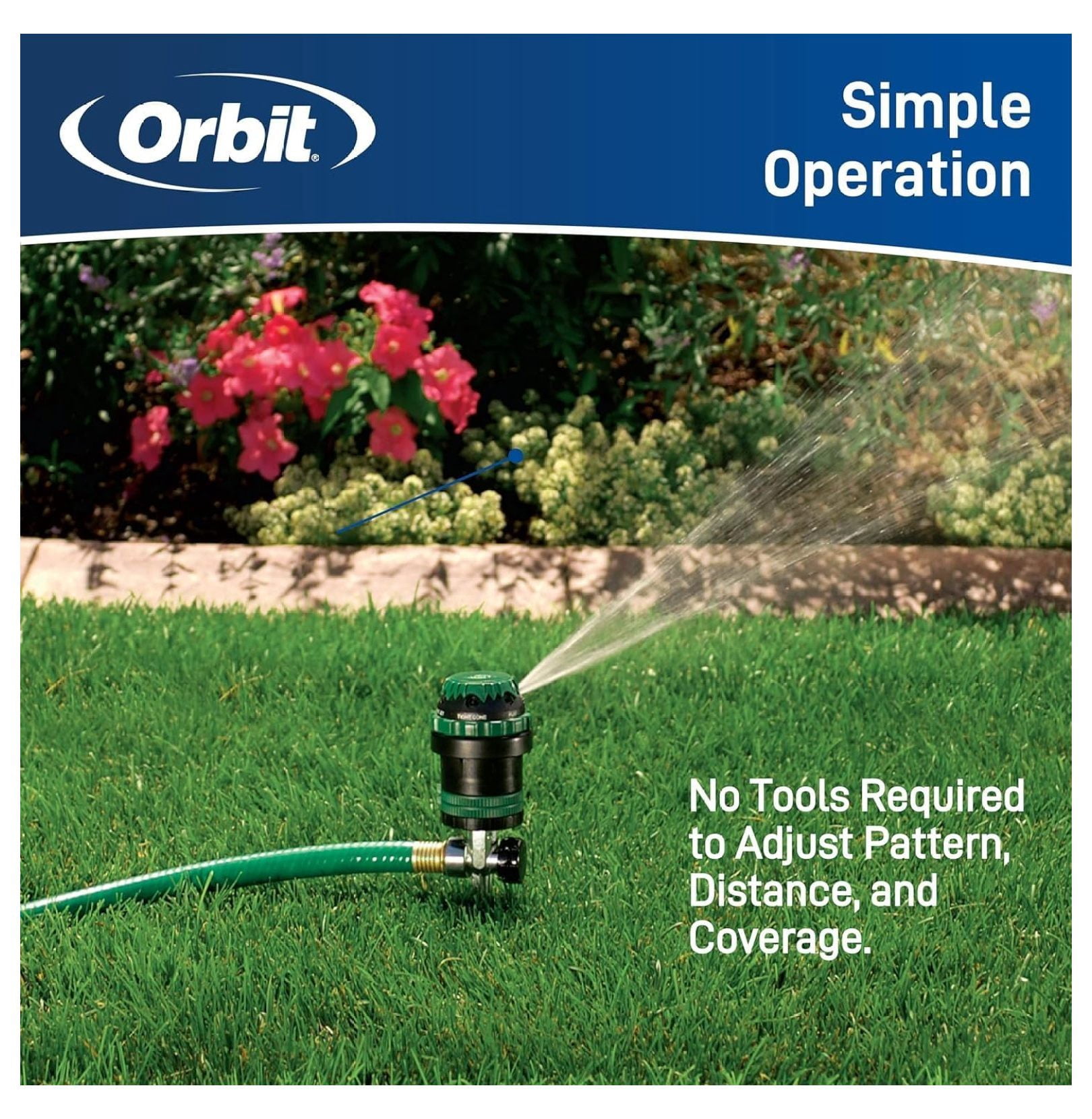 Gear Drive Sprinkler 2-Pack - Versatile Lawn Watering System - 80ft Coverage, 6 Patterns, Adjustable 25-360° - Garden & Yard Irrigation