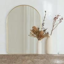 24x36 Gold Metal Arch Wall Mirror