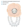 thumbnail image 3 of Uxcell Fabric Camellia Flower Brooch Elegant Pearl Tassel Pin Floral Corsage Bracelet Dual Use for Women, Pink, 3 of 6