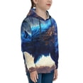 thumbnail image 3 of Fotbe Moonlit Blue Wolf Pattern Youth Pullover Hooded Sweatshirt, Boys Hoodie, Kangaroo Pocket Hoodie for Kids Girls -Small, 3 of 6