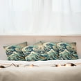 thumbnail image 7 of Ambesonne Japanese Wave Throw Pillow Cover 4 Pack, Surfers Ukiyo-e Ocean, 20", Seafoam Blue Eggshell, 7 of 7