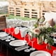 thumbnail image 5 of Mantel de fiesta MASHAN de plástico negro y rojo 137 x 274 cm (3 unidades), 5 of 7