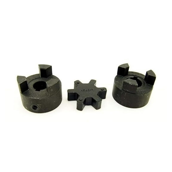 Log Splitter Coupling L075 - 1/2" to 3/4" Hydraulic Pump Engine Coupler Set - L-Jaw Coupler Replacement - .500/.750 Bore - Black Oxide Finish