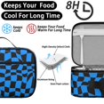 thumbnail image 4 of Blue and Black Wavy Checkered Pattern Insulated Lunch Bag Teens,Bento School Lunch Bag for Teens for Work,Picnic or Travel 10.6x7.7x4.3 Inches,12 Can Capacity, 4 of 6