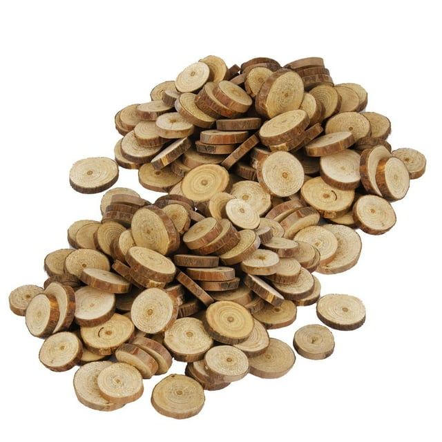GUOOL 200pcs wood Tree Log Slices Crafts DIY Woodwork Wedding Table Decoration