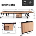 thumbnail image 4 of Heavy-Duty Folding Chaise Lounge Chair Bed with Pillow, 400lb Capacity, Portable Adjustable Recliner for Patio Pool Camping Sunbathing, Lay Flat Design, Beige, 4 of 10