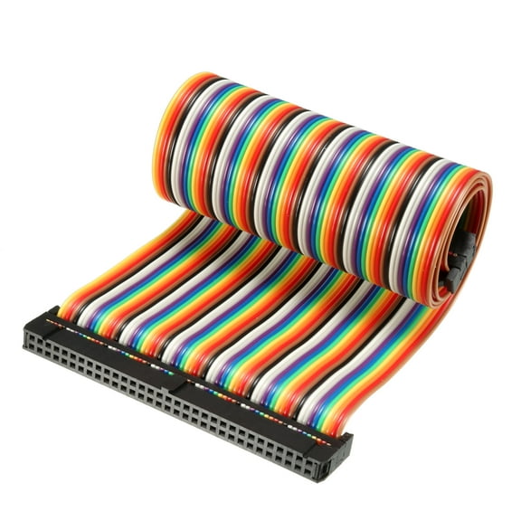 IDC 64P Wire Flat Rainbow Ribbon Cable 43cm 2.54mm Pitch 1pcs