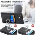 thumbnail image 7 of Allytechgroup Cards Holder Wallet Case for Samsung Galaxy S24 Ultra, PU Leather Slim Fit Shell Vintage Cards Slots Ring Holder Stand Easy Grip Phone Case for Samsung Galaxy S24 Ultra, Black, 7 of 7