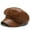 Dark Brown, variant on Fashion Unisex PU Leather Military Caps Spring Autumn Sailor Hats for Women Men Black Grey Flat Top Captain Cap Travel Cadet Hat