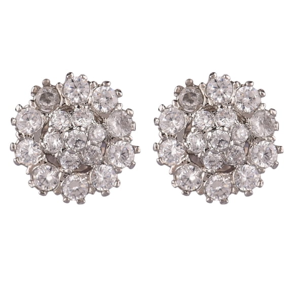 Efulgenz Indian Jewelry Cubic Zirconia CZ Round Floral Halo Stud Earring for Women