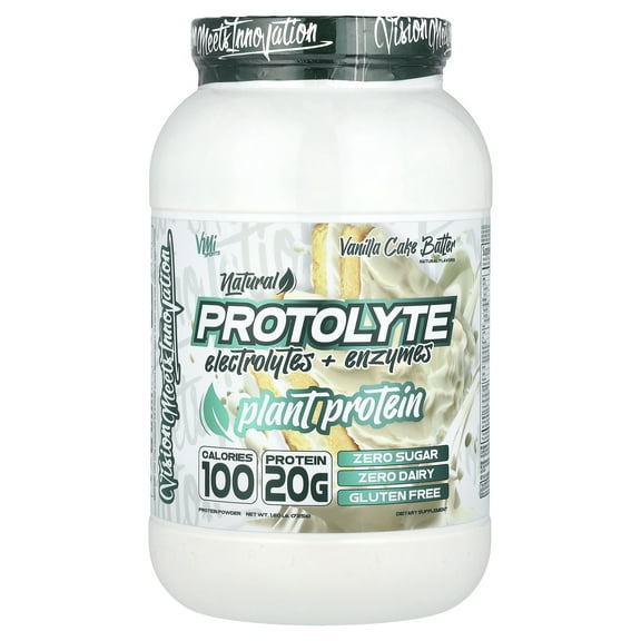 VMI Sports ProtoLyte, Plant Protein Powder, Vanilla Cake Batter, 1.6 lb (725 g)