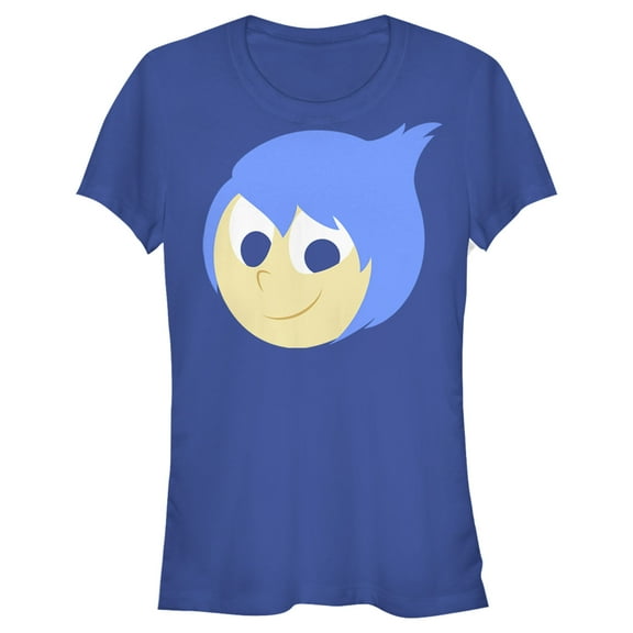 Junior's Inside Out Joy Face Halloween Graphic Tee Royal Blue Small