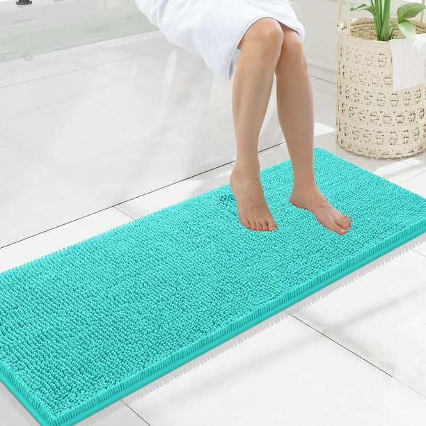 Alfombras de baño de chenilla de lujo Smiry de 120 x 43 cm, extra suaves y absorbentes, lavables a máquina, antideslizantes, ideales para bañera, ducha y suelo. Accesorios de decoración para el hogar,